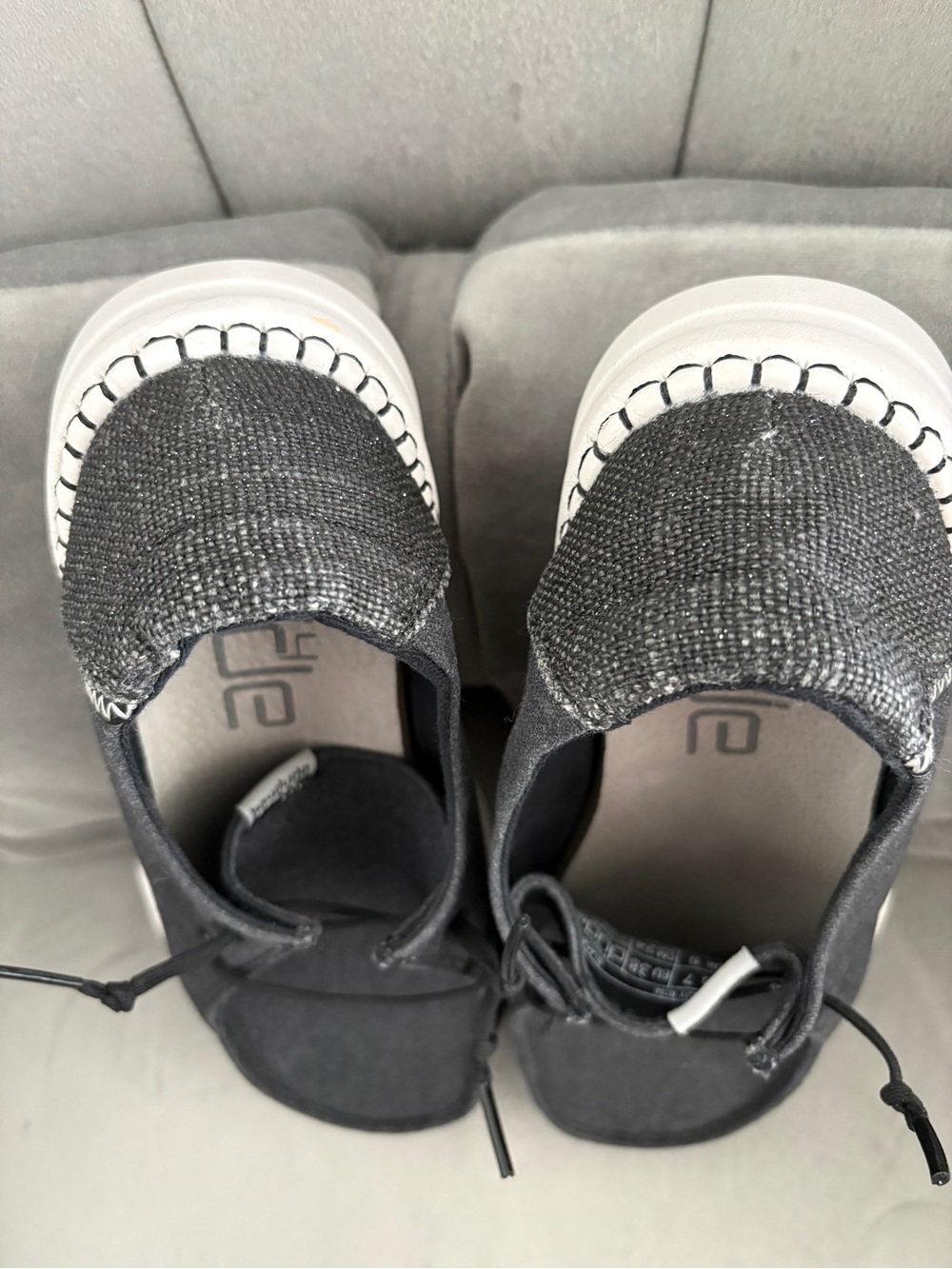 Hey Dude Women’s Black Canvas Slip-On Loafers - Picture 6 of 9